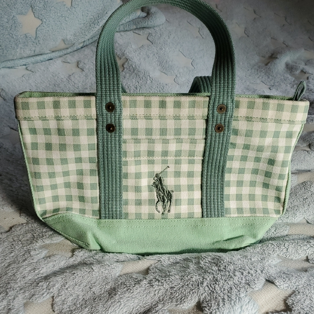 Ralph Lauren Light Green Canvas Tote